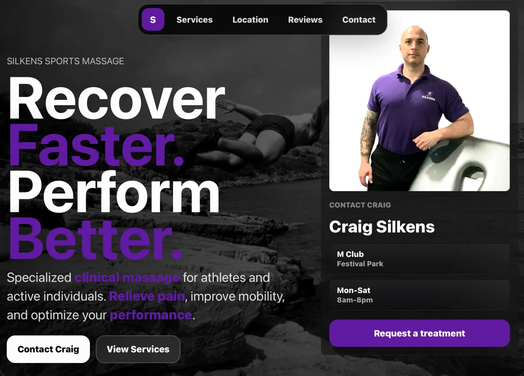 Silkens Sports Massage homepage